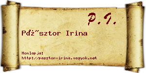 Pásztor Irina névjegykártya